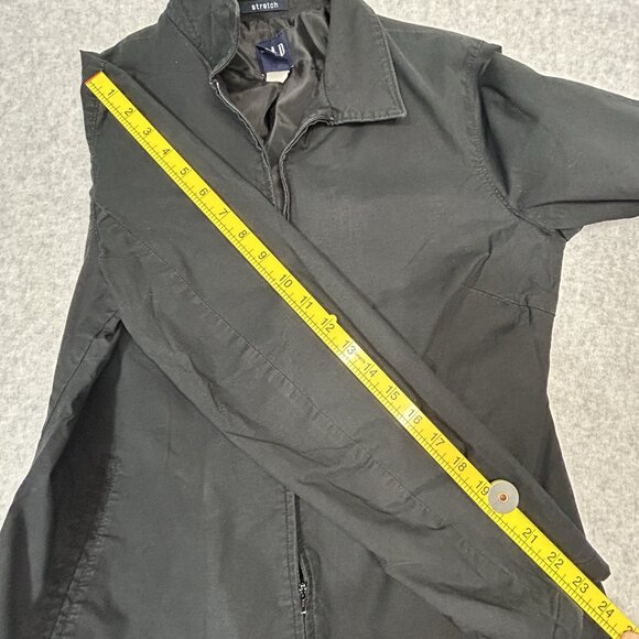 VTG GAP Jacket M Black Zip Classic Stretch Cotton Y2K 90s Style 2001 Lined - Picture 10 of 11